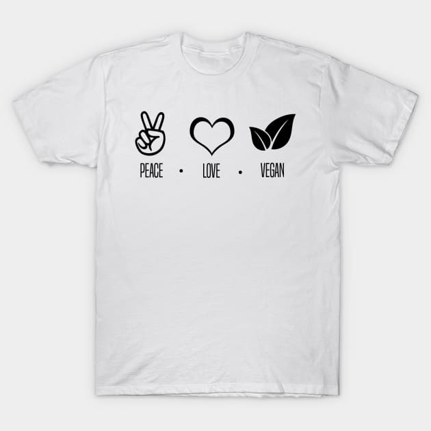 Peace Love Vegan Vegetarian T-Shirt by larfly